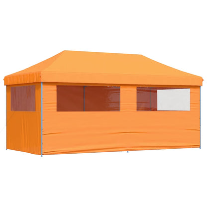 Partytent inklapbaar pop-up met 4 zijwanden oranje