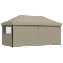 Partytent inklapbaar pop-up met 4 zijwanden taupe