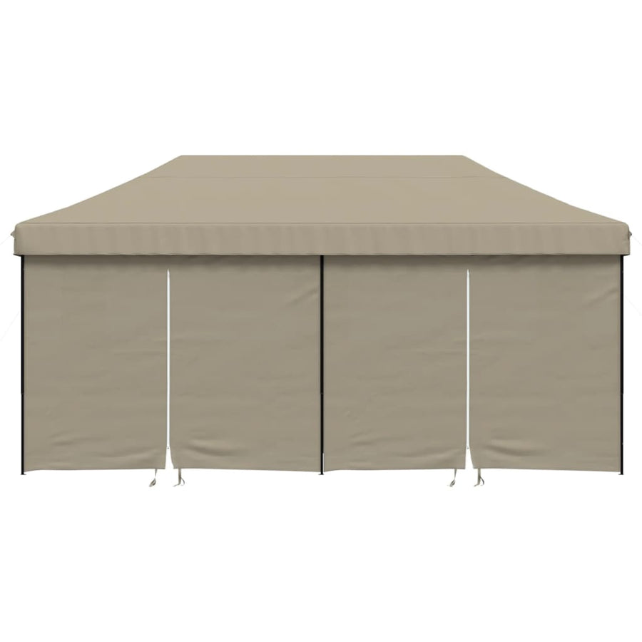 Partytent inklapbaar pop-up met 4 zijwanden taupe