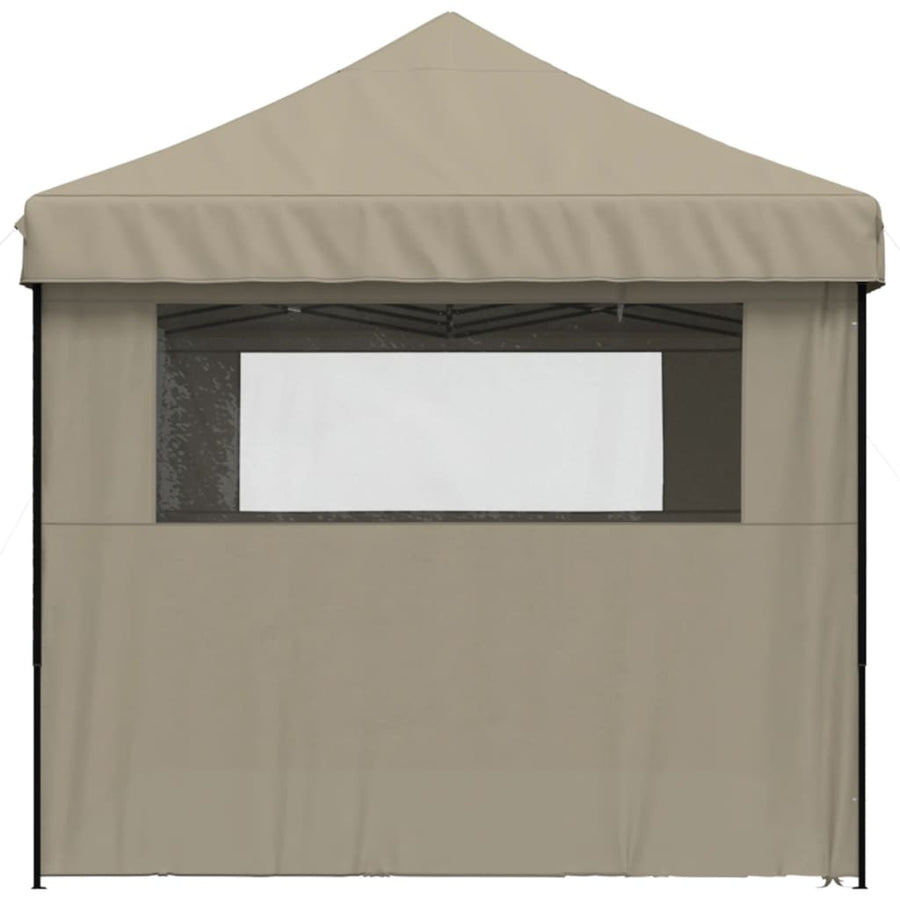Partytent inklapbaar pop-up met 4 zijwanden taupe