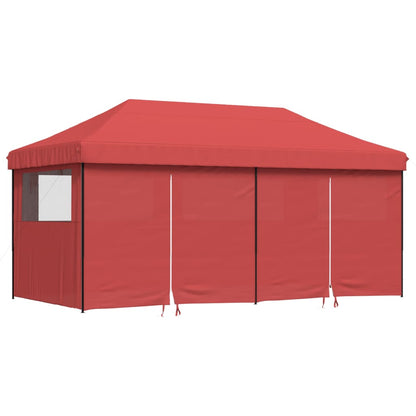 Partytent inklapbaar pop-up met 4 zijwanden bordeauxrood