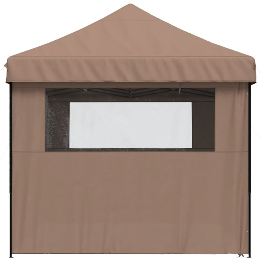 Partytent inklapbaar pop-up met 4 zijwanden bruin