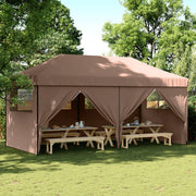 Partytent 580x292x315 cm bruin met 4 zijwanden