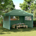 Pop-up folding gazebo with 3 side panels green