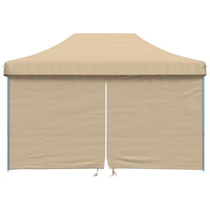 Partytent inklapbaar pop-up met 4 zijwanden beige
