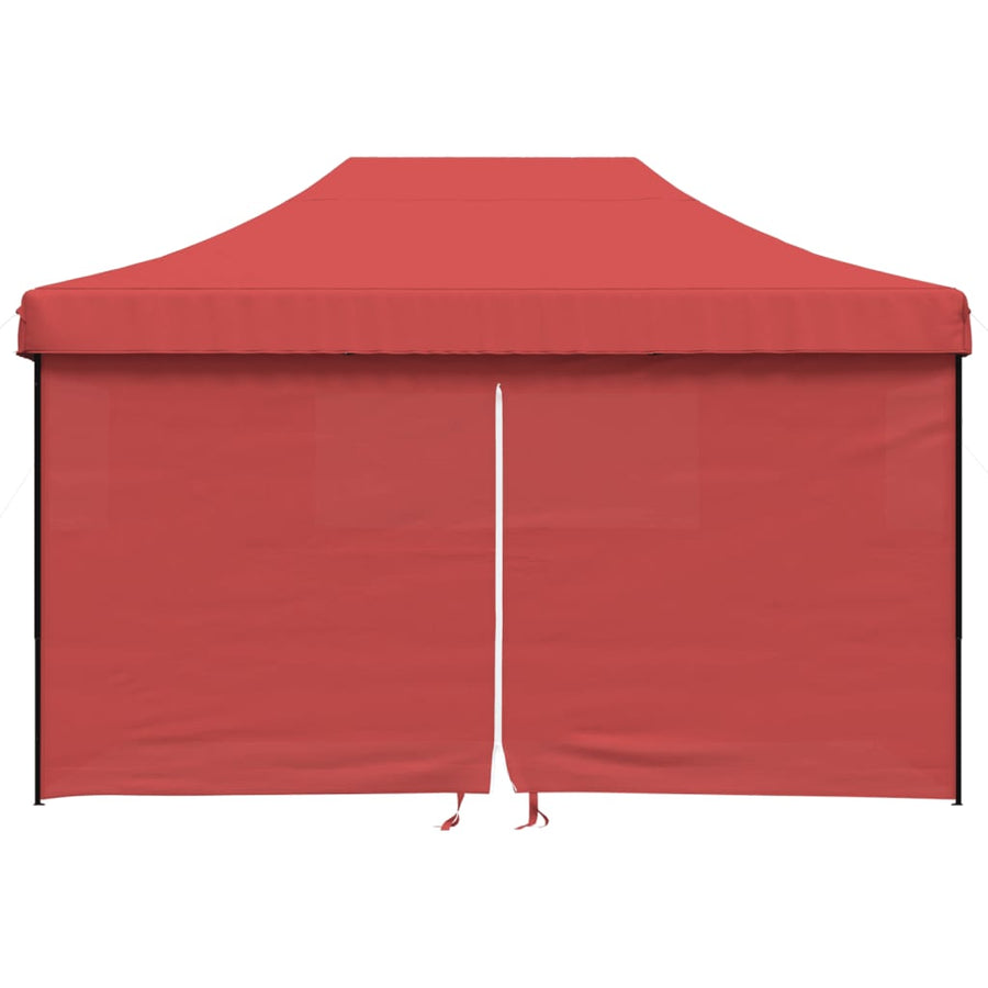 Partytent inklapbaar pop-up met 4 zijwanden bordeauxrood