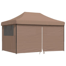 Partytent inklapbaar pop-up met 4 zijwanden bruin