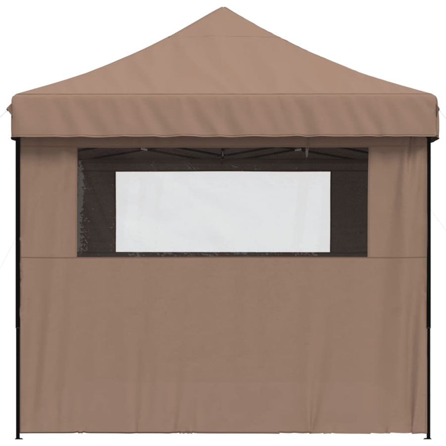 Partytent inklapbaar pop-up met 4 zijwanden bruin