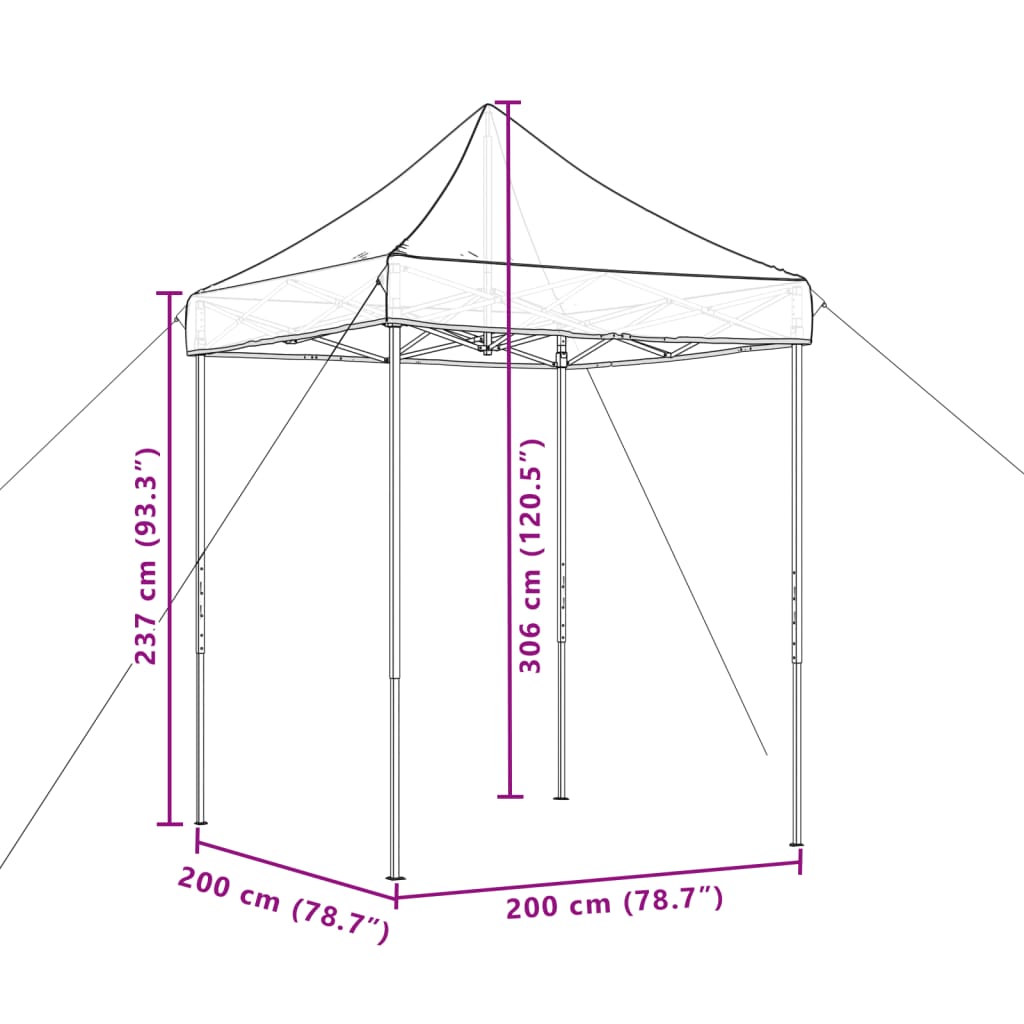 Partytent Inklapbaar Pop-Up 200X200X306 Cm 1