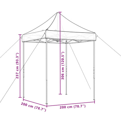 Partytent inklapbaar pop-up 200x200x306 cm zwart
