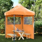 Pop-up folding party tent with 2 side walls orange