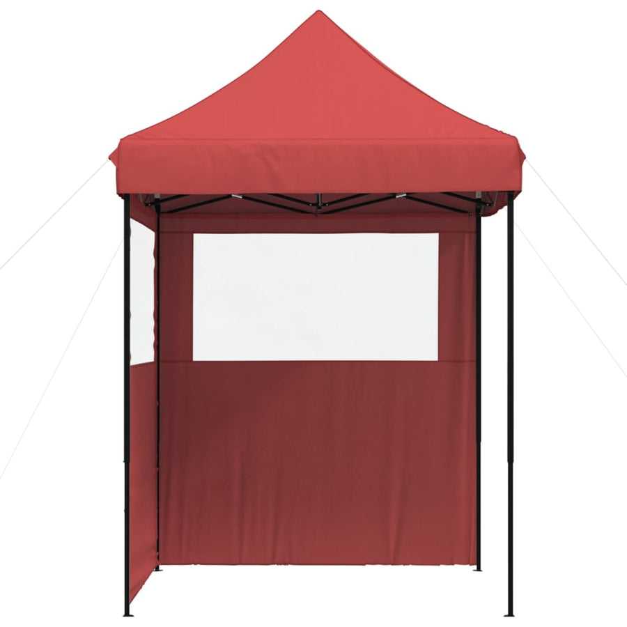 Partytent inklapbaar pop-up met 2 zijwanden bordeauxrood