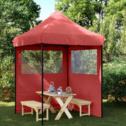 Partytent 200x200 cm bordeauxrood met 2 zijwanden