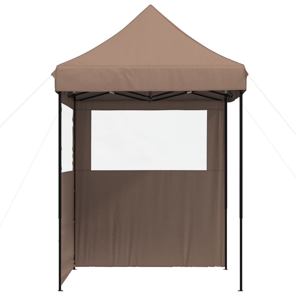 Partytent inklapbaar pop-up met 2 zijwanden bruin