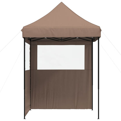 Partytent inklapbaar pop-up met 2 zijwanden bruin