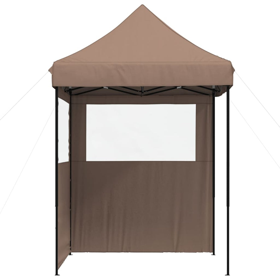 Partytent inklapbaar pop-up met 2 zijwanden bruin