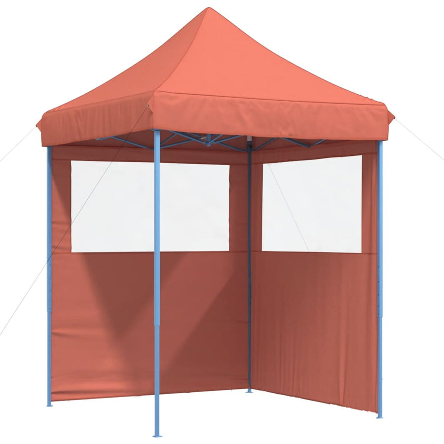 Partytent Inklapbaar Pop-Up Met 2 Zijwanden Terracottakleurig