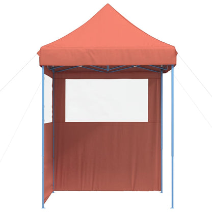 Partytent Inklapbaar Pop-Up Met 2 Zijwanden Terracottakleurig