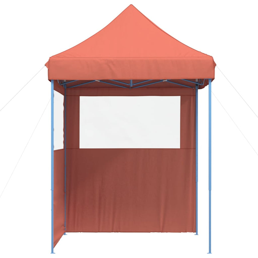 Partytent Inklapbaar Pop-Up Met 2 Zijwanden Terracottakleurig