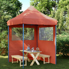 Partytent inklapbaar met 2 zijwanden terracotta