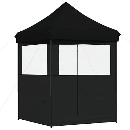 Partytent inklapbaar pop-up met 2 zijwanden zwart