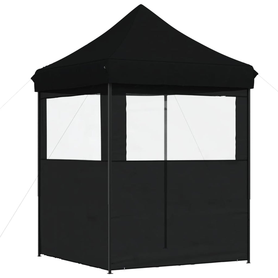 Partytent inklapbaar pop-up met 2 zijwanden zwart