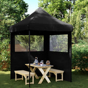 Partytent 200x200 cm inklapbaar met 2 zijwanden zwart