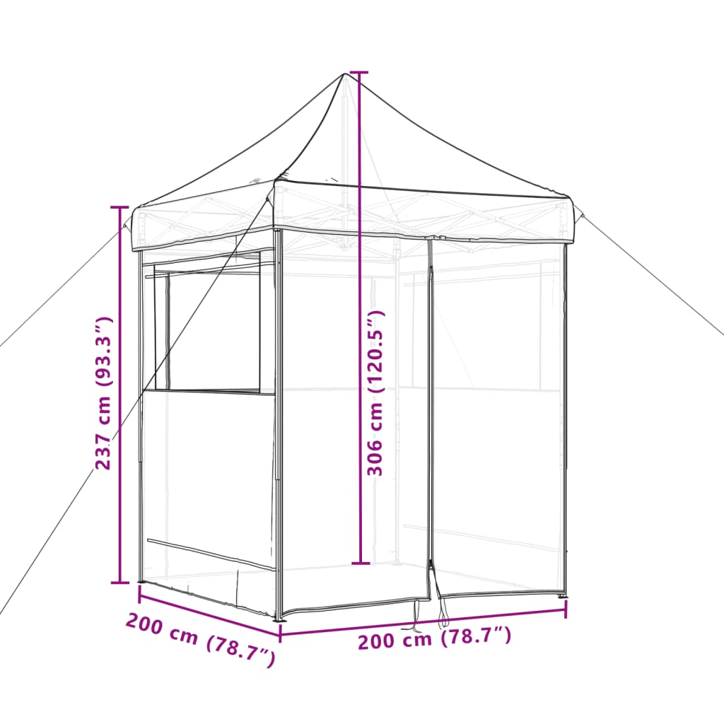 Partytent Inklapbaar Pop-Up Kleurig Terracotta