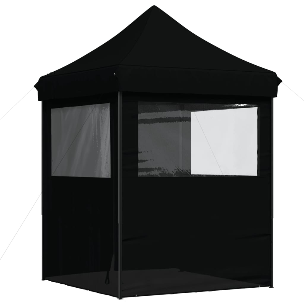 Partytent inklapbaar pop-up met 4 zijwanden zwart