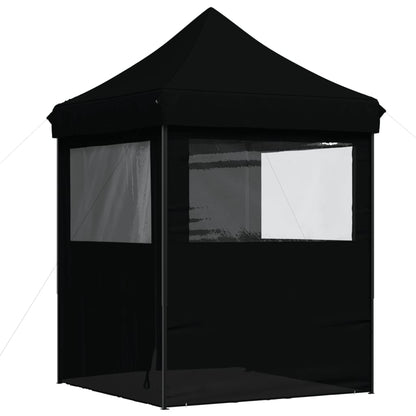 Partytent inklapbaar pop-up met 4 zijwanden zwart