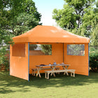 Pop-up folding party tent with 3 side walls orange