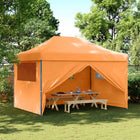 Folding pop-up party tent with 4 side walls orange