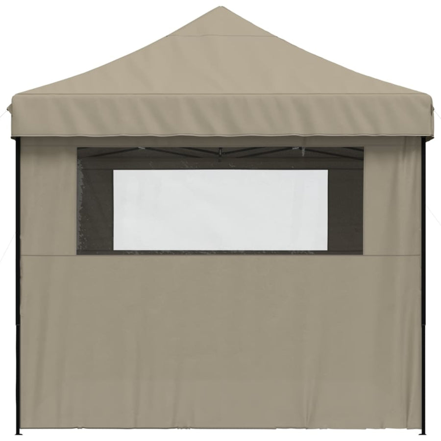 Partytent inklapbaar pop-up met 4 zijwanden taupe