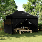 Pop-up Folding Party Tent with 4 Sidewalls Black
