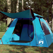 Dome tent 4-person quick release blue