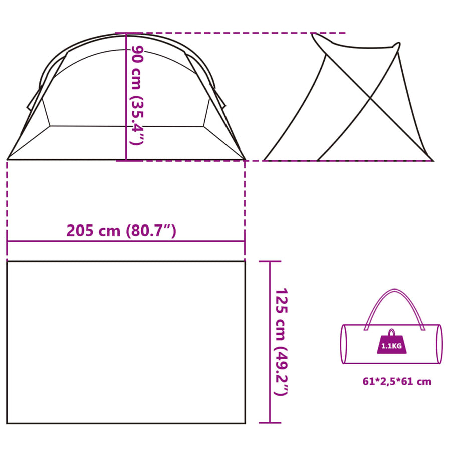 Strandtent pop-up waterdicht zeegroen