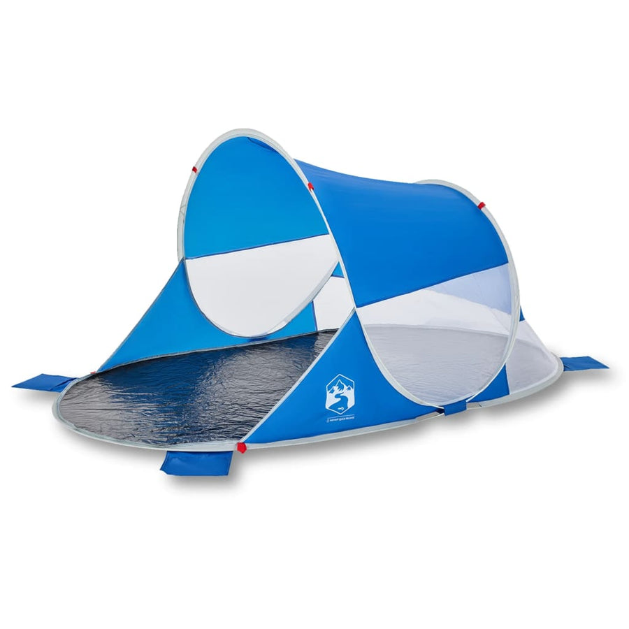 Strandtent 2-persoons pop-up waterdicht azuurblauw