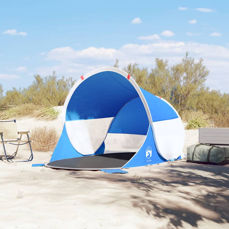 Strandtent 2-persoons pop-up waterdicht azuurblauw