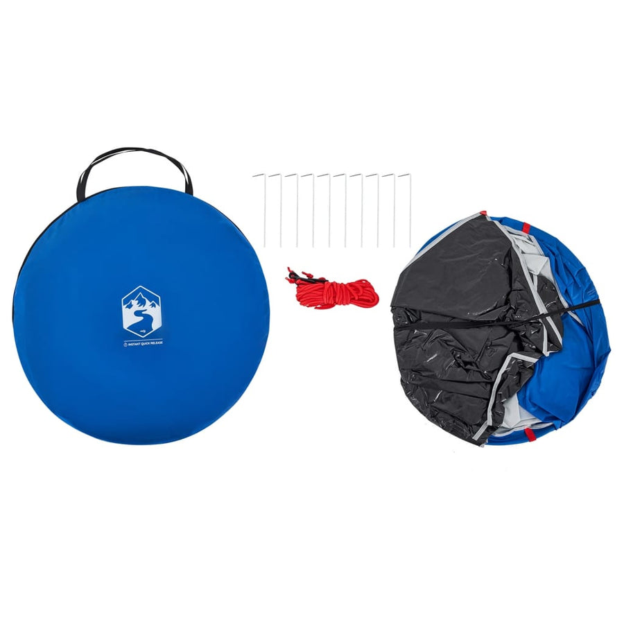 Strandtent 2-persoons pop-up waterdicht azuurblauw