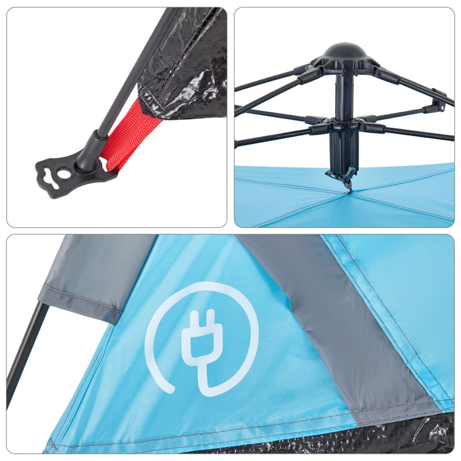 Tent 2-persoons snelontgrendeling blauw