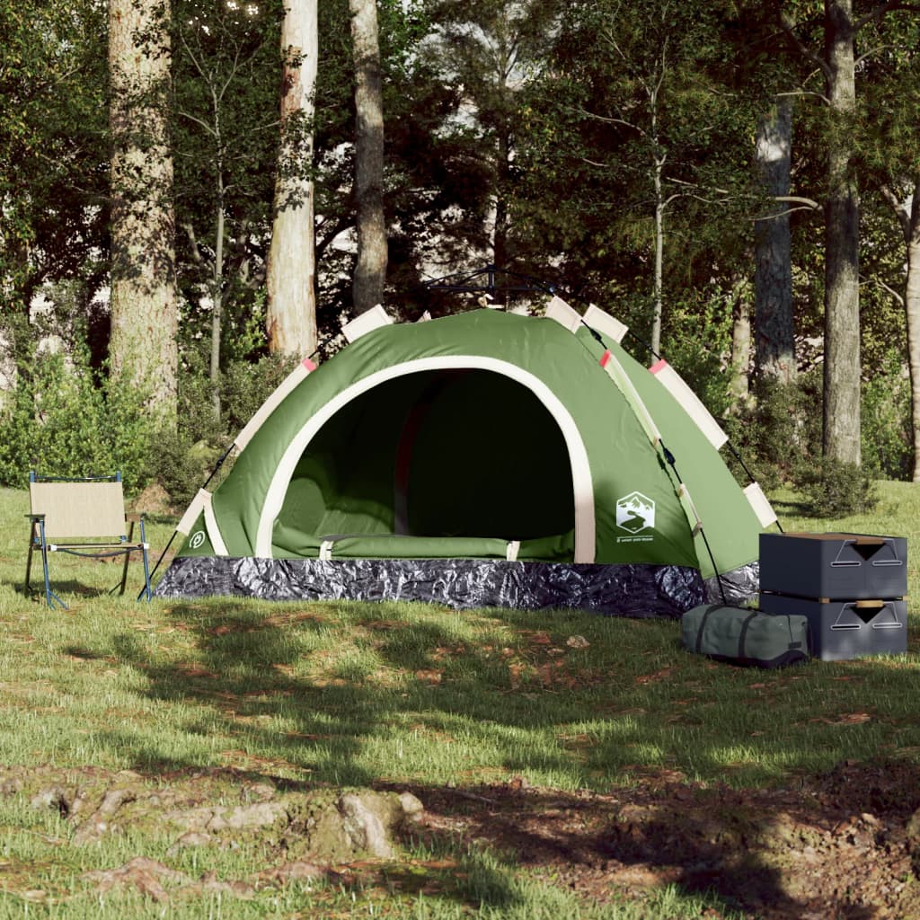 Tent 3-persoons snelontgrendeling groen