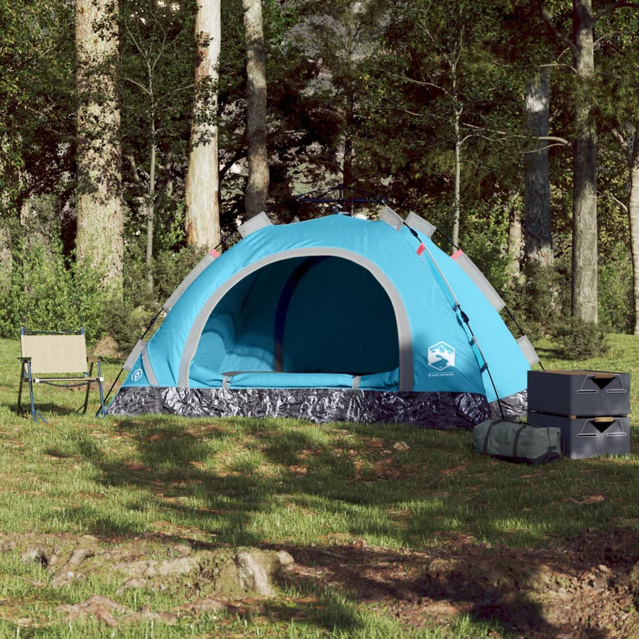 Tent 3-persoons snelontgrendeling blauw
