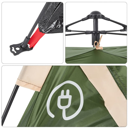 Tent 4-persoons snelontgrendeling groen