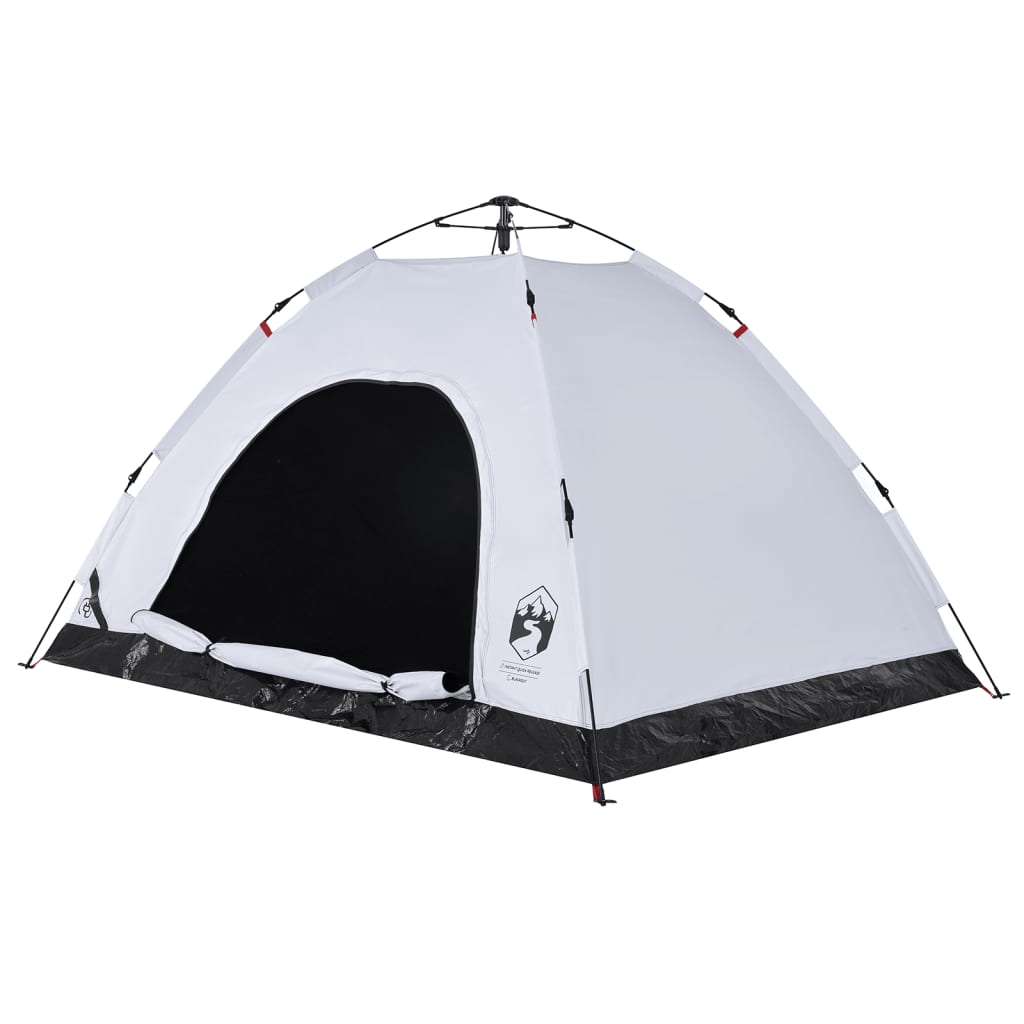 Tent 4-persoons snelontgrendeling verduisterende stof wit