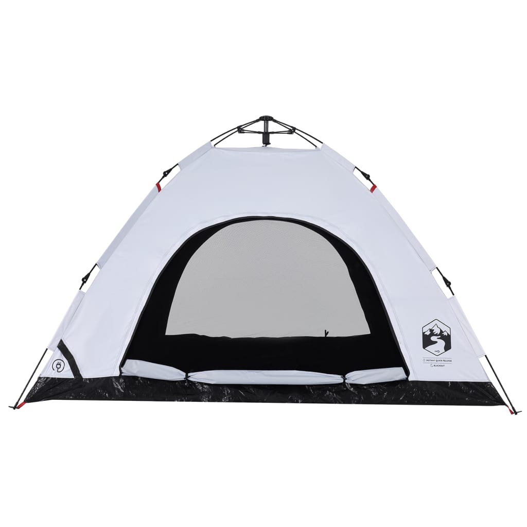 Tent 4-persoons snelontgrendeling verduisterende stof wit