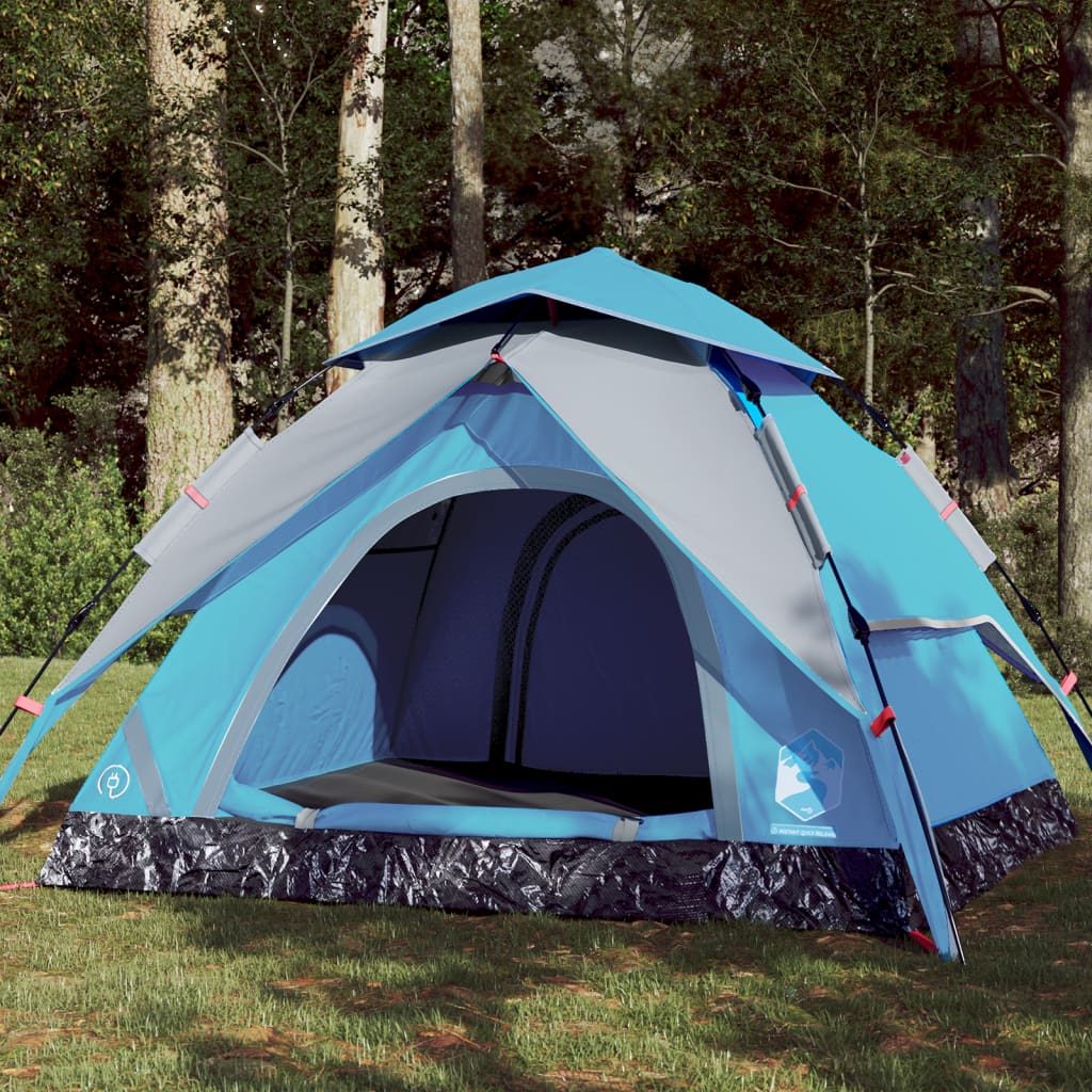 Koepeltent 4-persoons snelontgrendeling blauw