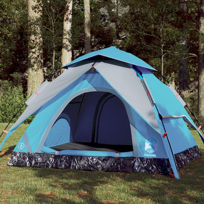 Koepeltent 4-persoons snelontgrendeling blauw