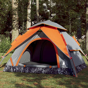 Pop-up dome tent 4-person gray and orange