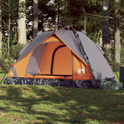 Koepeltent 2-persoons 210x150x130 cm grijs oranje