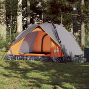 Pop-up dome tent 3-person quick release grey and orange